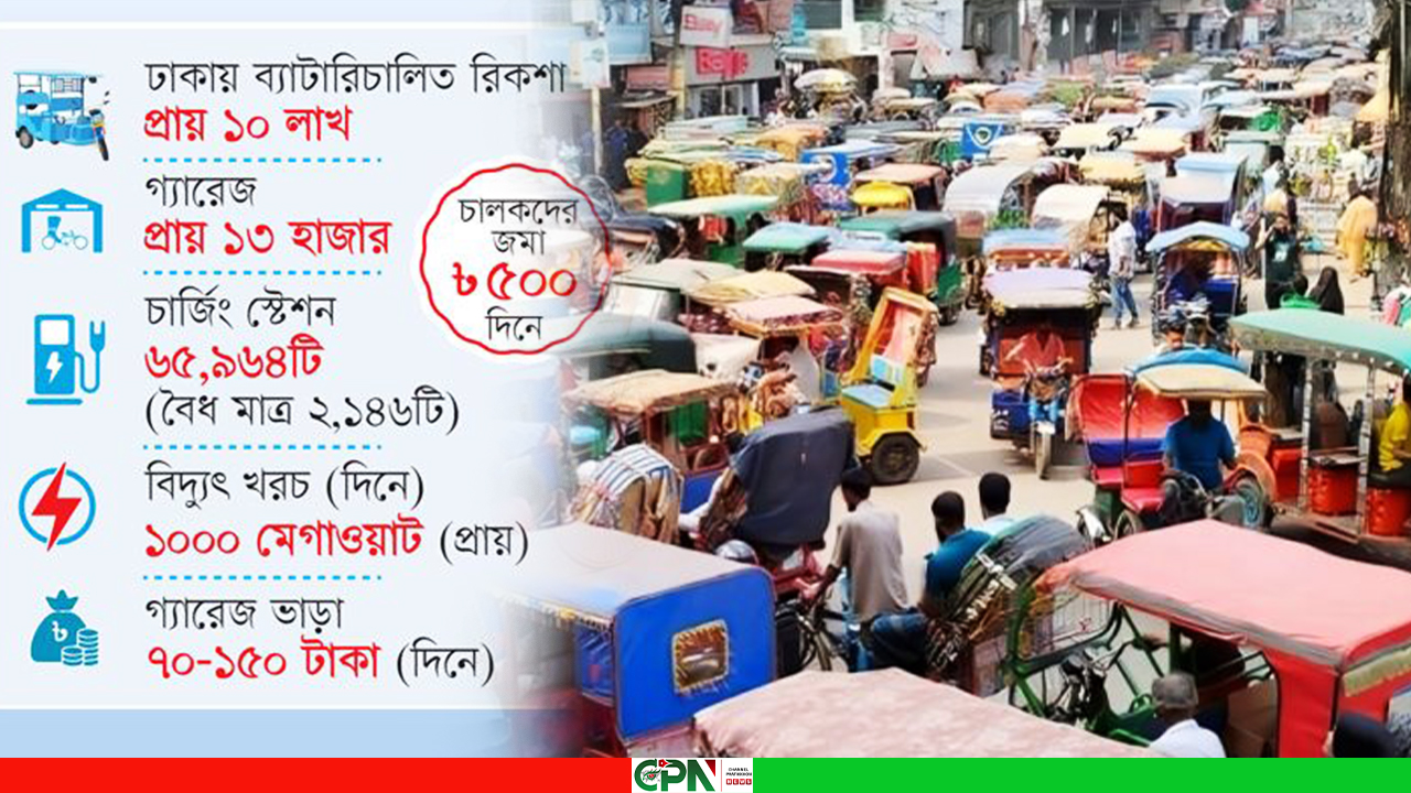 রাজধানীর সড়কে ব্যাটারিচালিত অবৈধ অটোরিকশার নৈরাজ্য